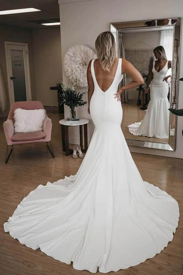Modest Bridal by Mon Cheri TR22174 V-Neck Beaded Wedding Gown -  MadameBridal.com